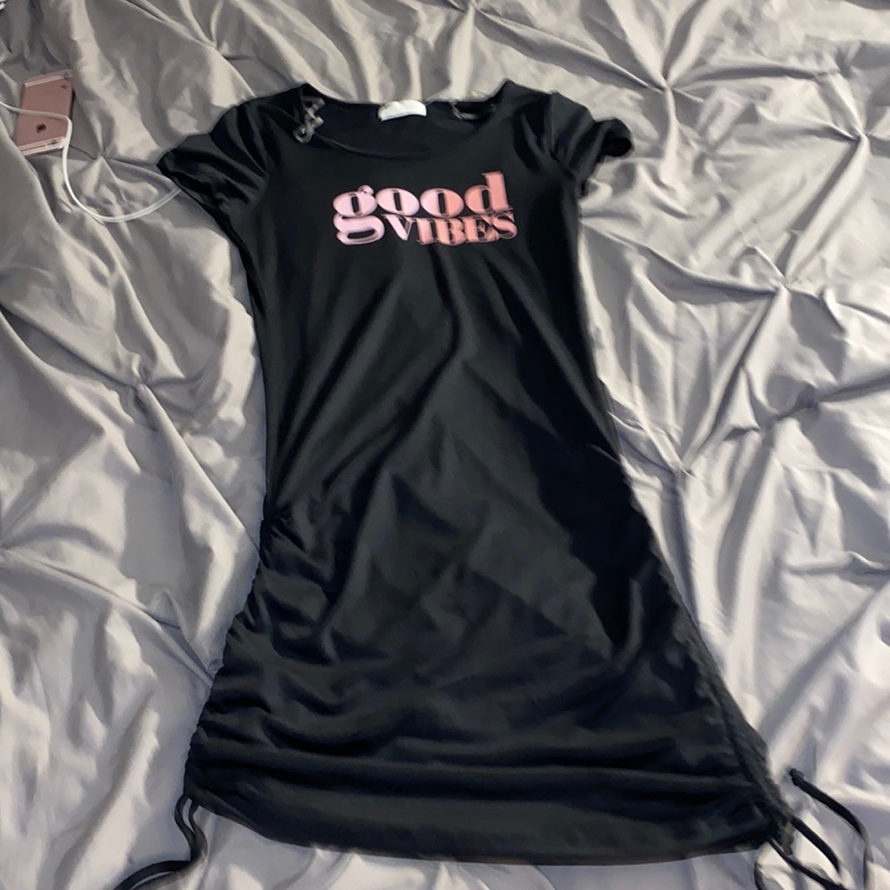 “Good Vibes” T-Shirt Dress